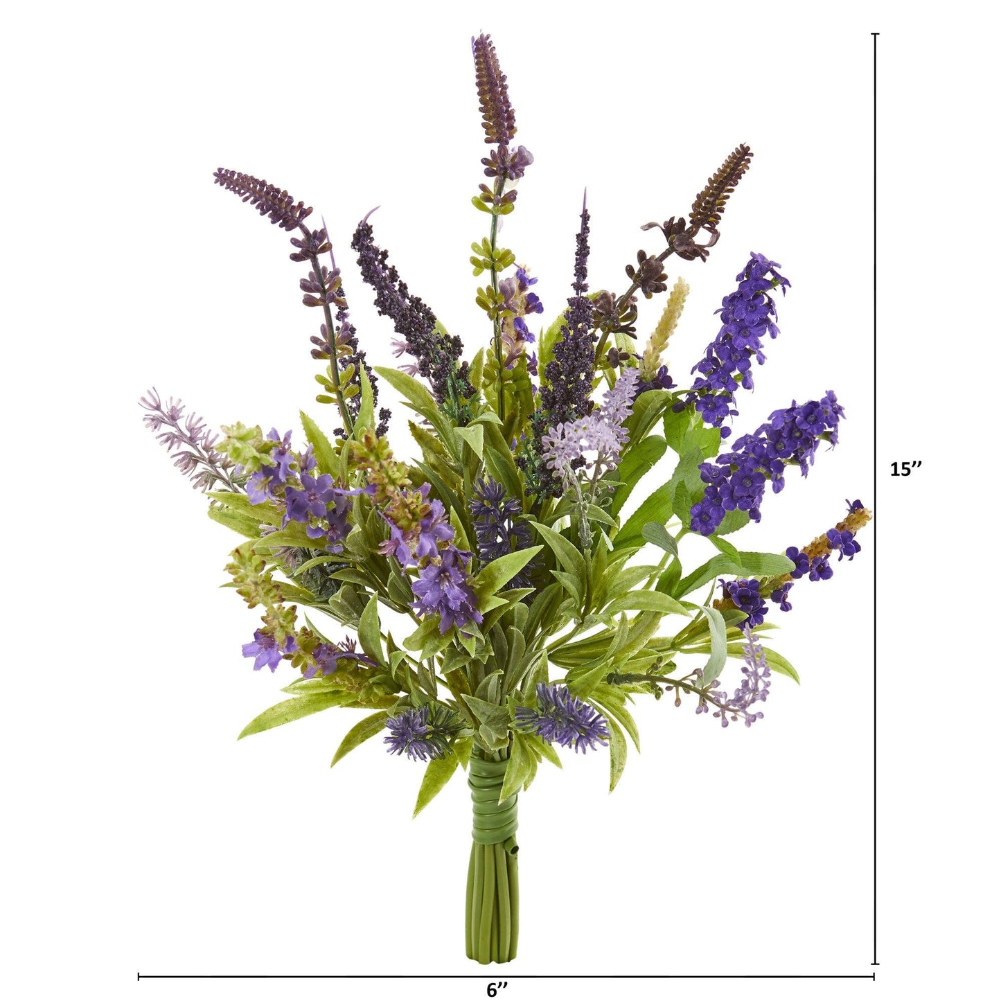 Ramo de flores artificiales de lavanda de 15" (juego de 3)