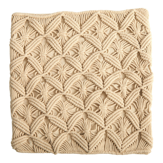 Funda de almohada decorativa de macramé con tejido de rombos estilo bohemio de 18"