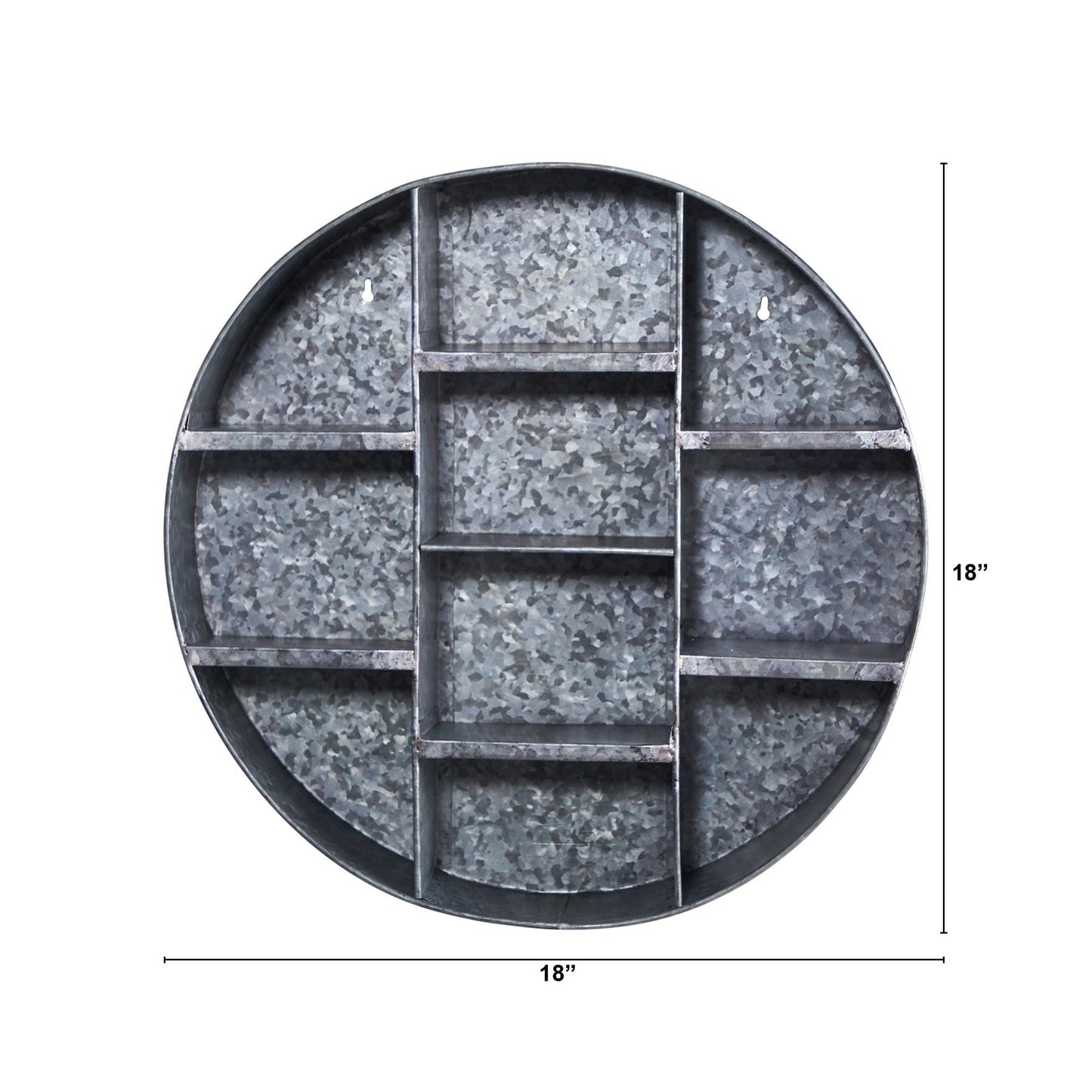 Système d'étagères murales rondes en métal galvanisé de 23 po