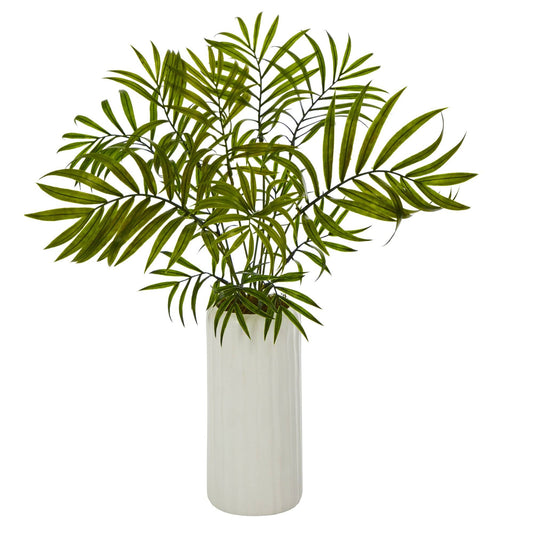 Mini palmera areca artificial de 18" en macetero blanco