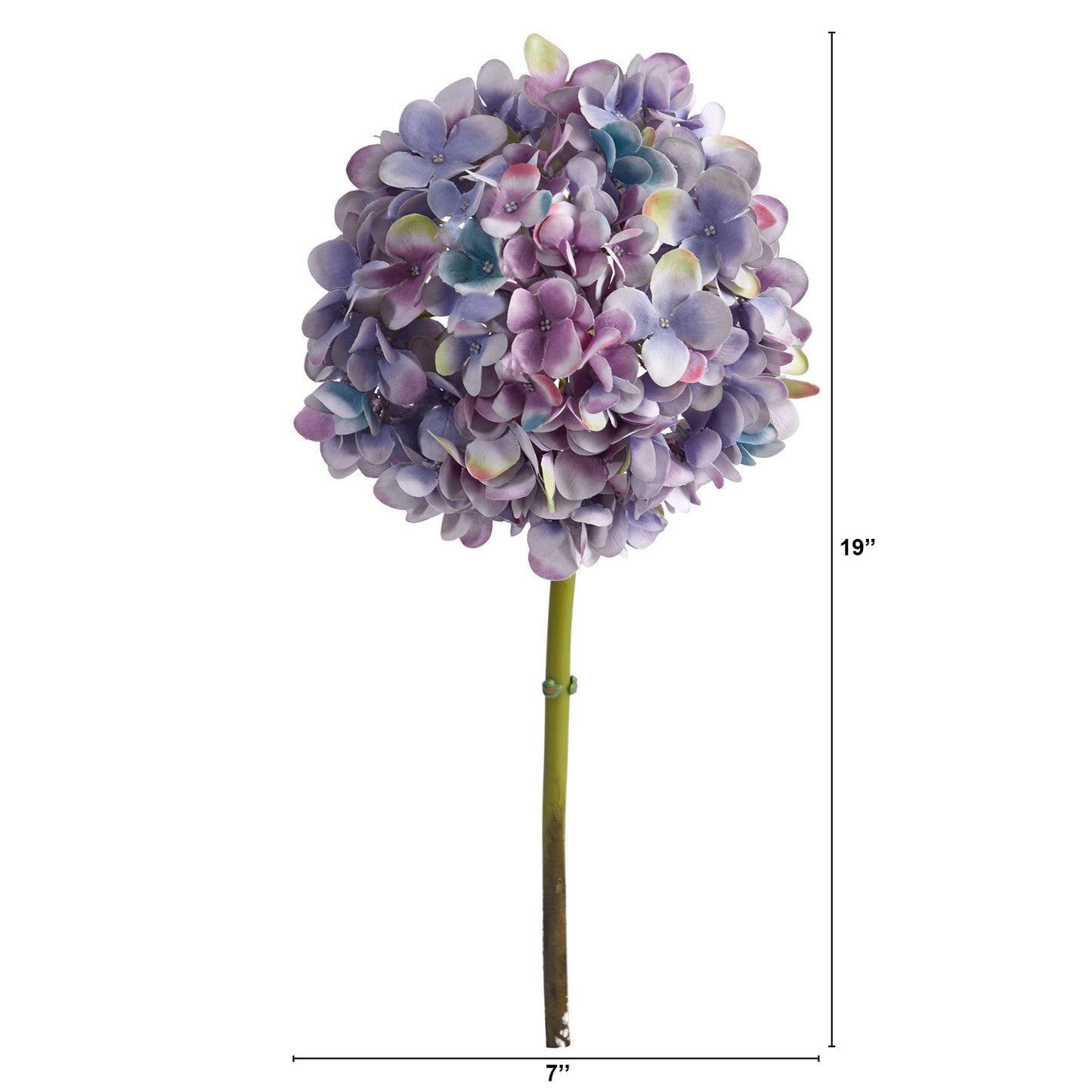 Fleur d'hortensia artificielle de 19 po (ensemble de 3 tiges de fleurs en soie)