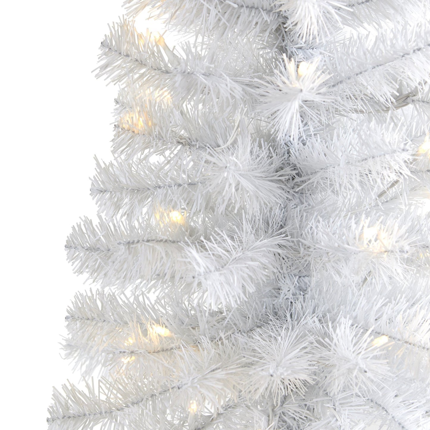 2’ White Artificial Christmas Tree with 35 LED Lights and 72 Bendable Branches