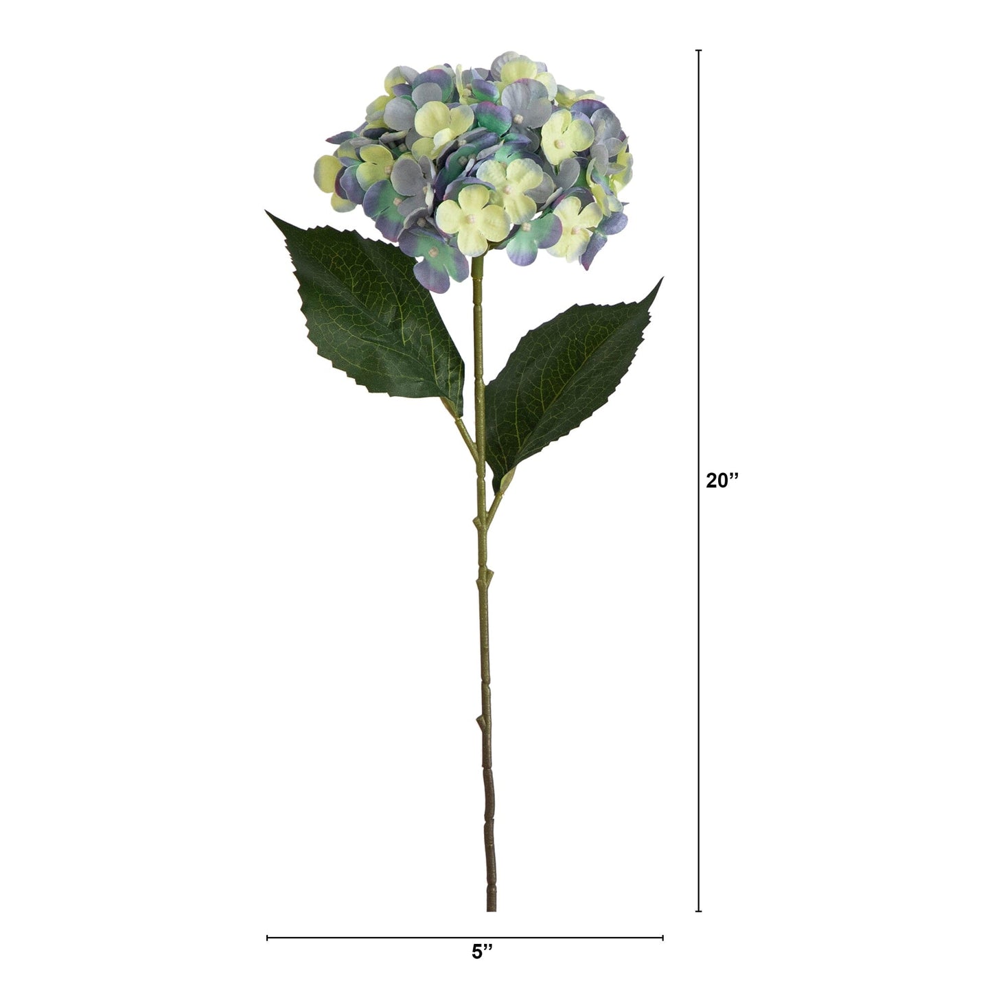 20" Artificial Hydrangea Flower Stems- Set of 3