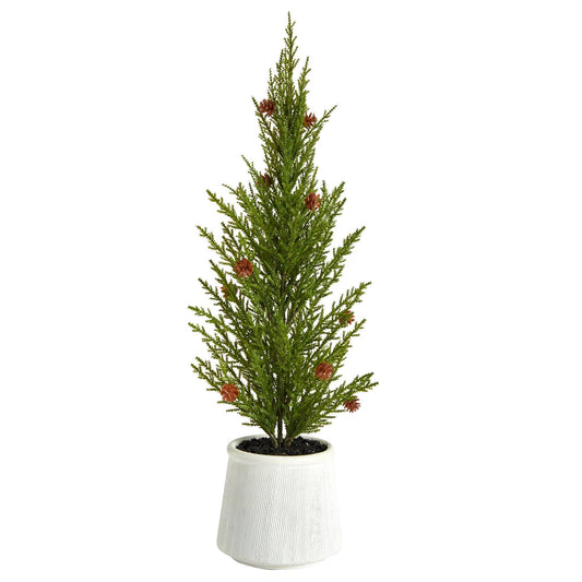 Árbol de Navidad artificial de pino cedro de 20'' con “aspecto natural”