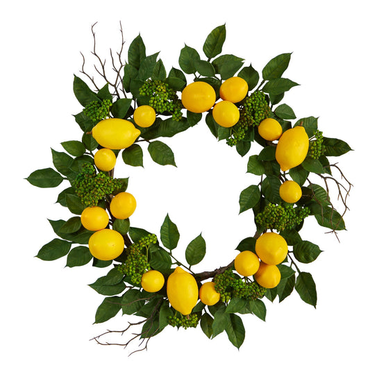 20” Lemon Artificial Wreath