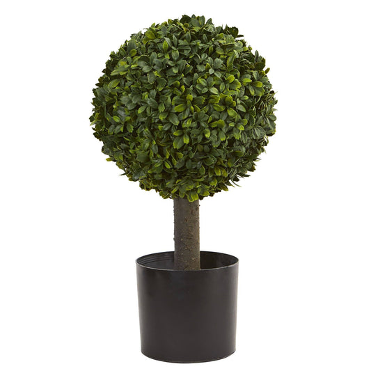 Árbol topiario artificial de madera de boj de 21"