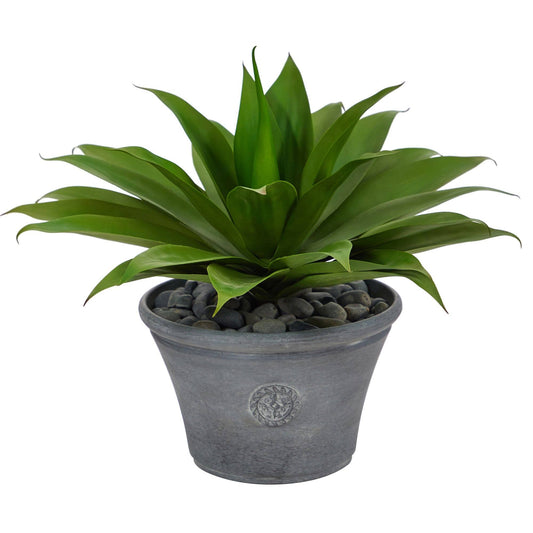 Planta suculenta artificial de agave de 22" en macetero gris