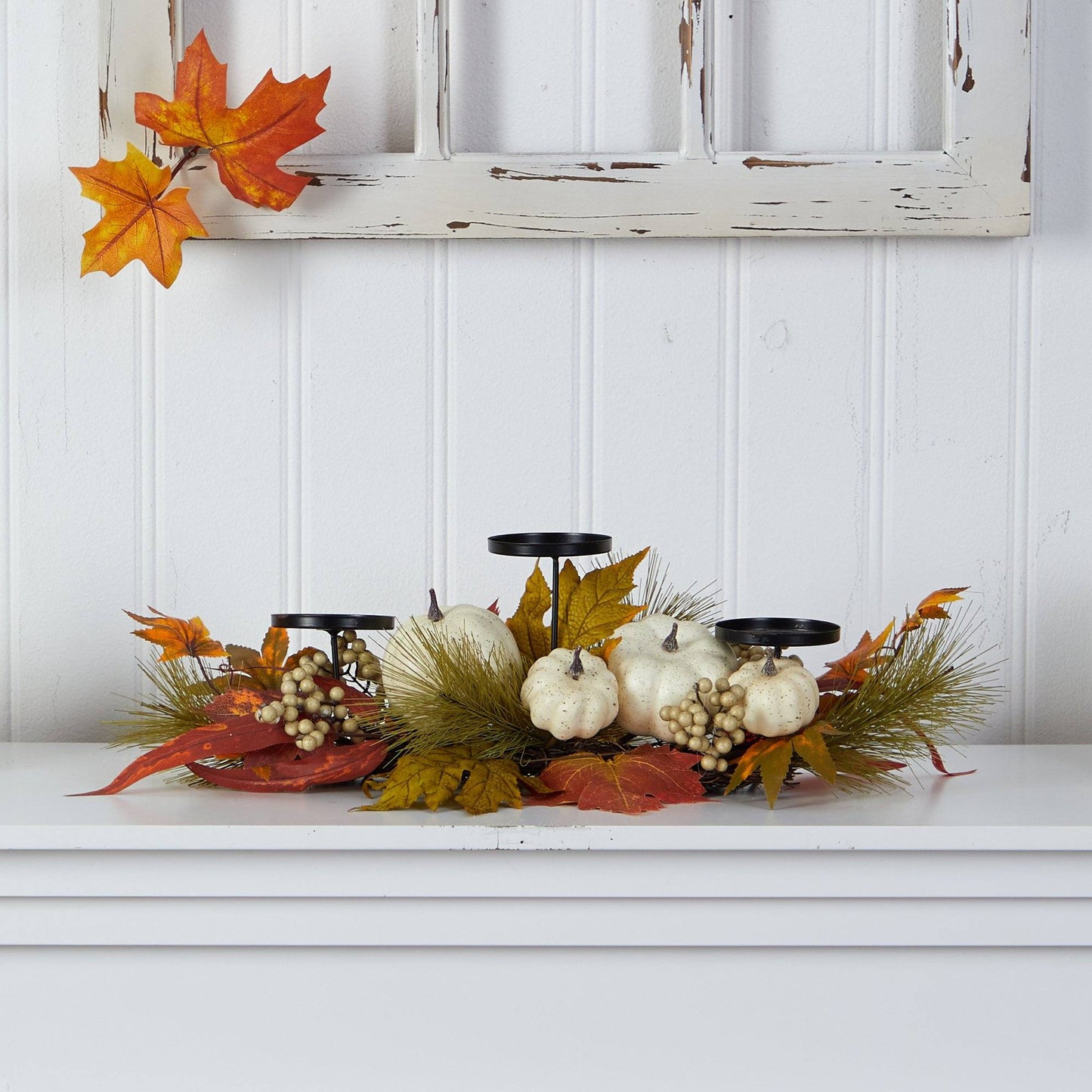 Chandelier d'automne de 22 po avec citrouille et feuille d'érable