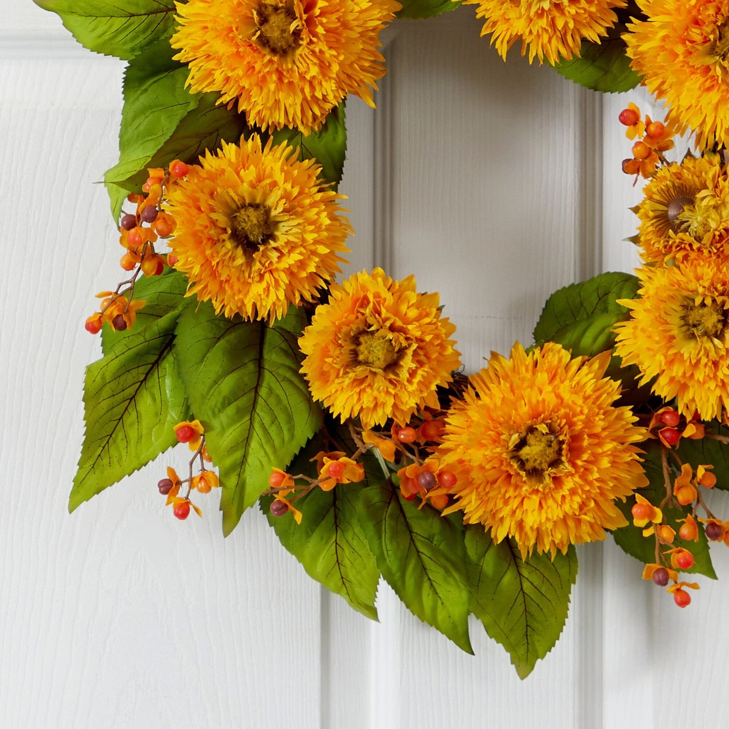 Corona de girasoles dorados de 22"