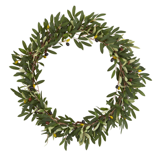 23” Olive Artificial Wreath - Nearly Natural