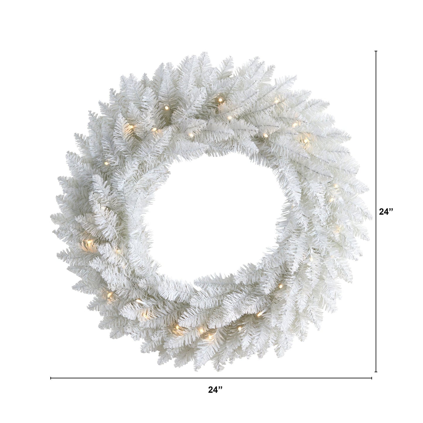 24” Colorado Spruce Artificial Christmas Wreath with 179 Bendable Branches and 35 Warm LED Lights - Nearly Natural