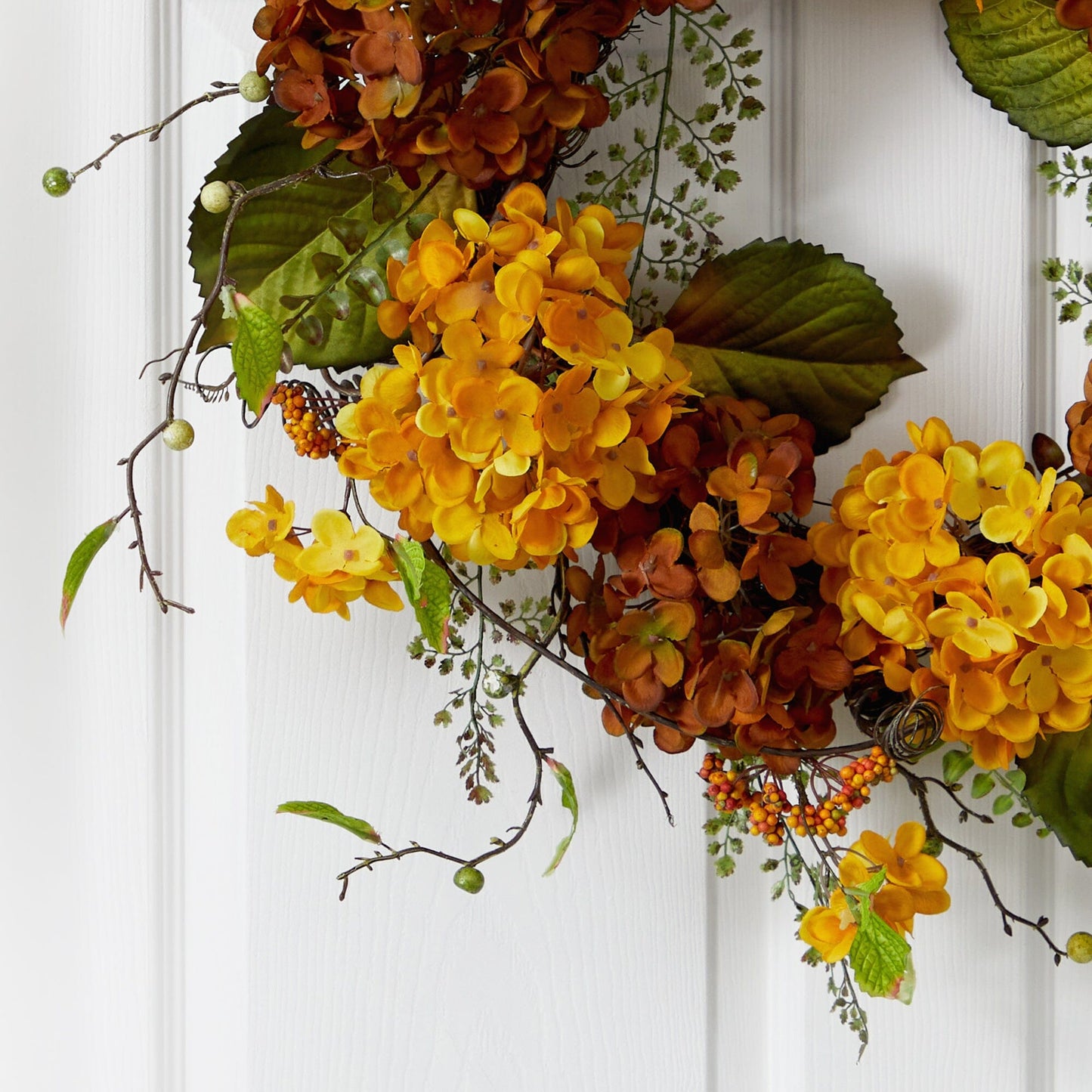 Couronne d'automne artificielle d'hortensias d'automne de 24 po