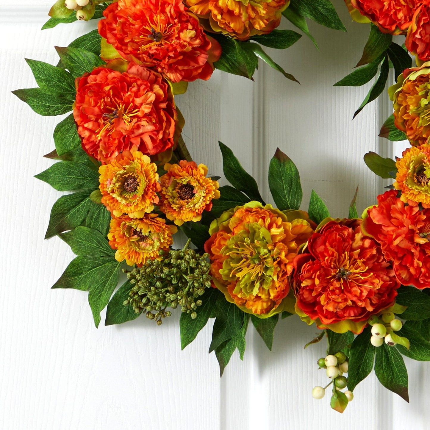 24” Peony and Mum Wreath