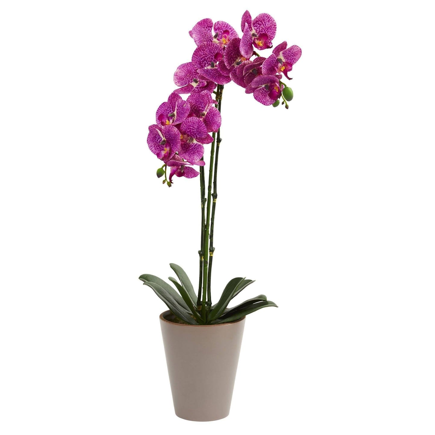 Arreglo artificial de orquídea Phalaenopsis moteada de 24"