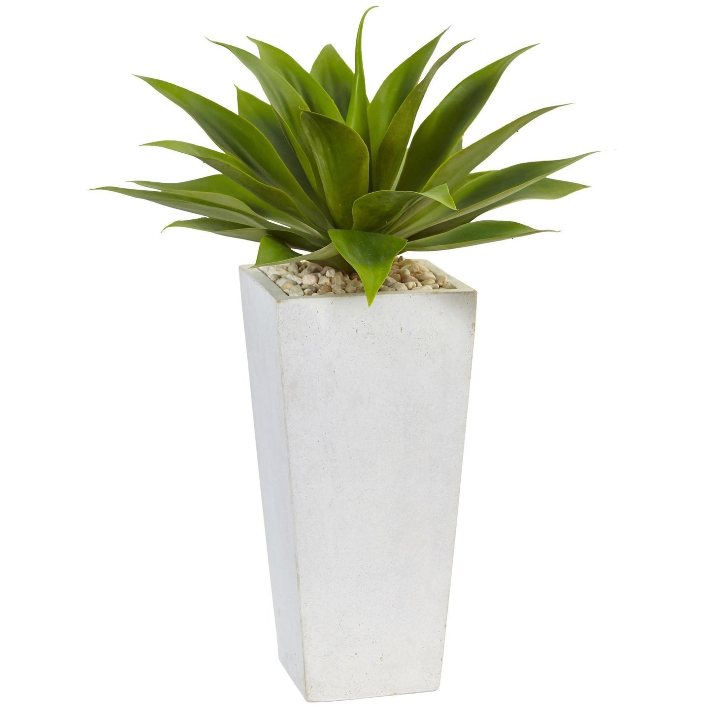 Planta de agave artificial de 25" en macetero blanco