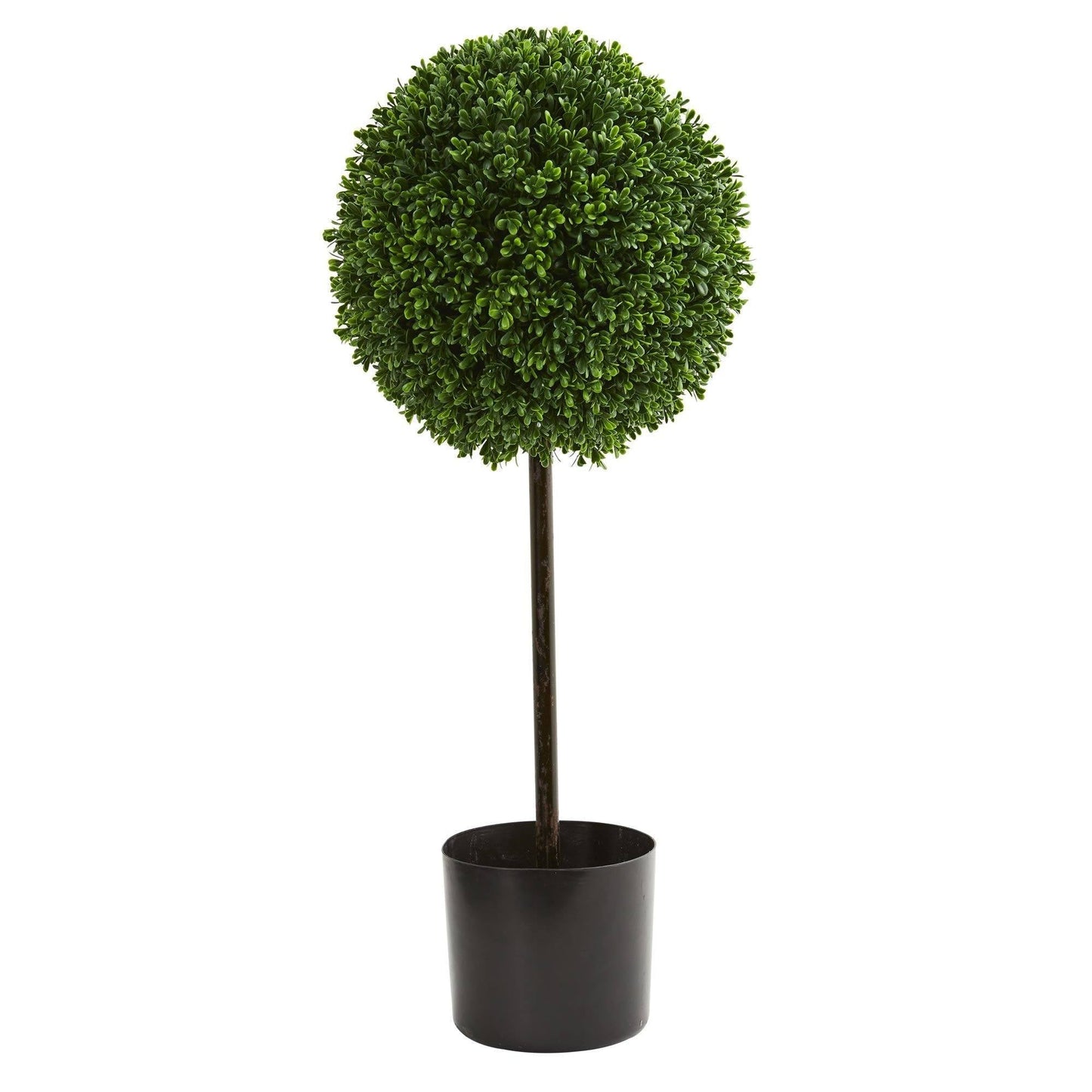 Árbol topiario artificial de madera de boj de 2,5 pies resistente a los rayos UV (interior/exterior)