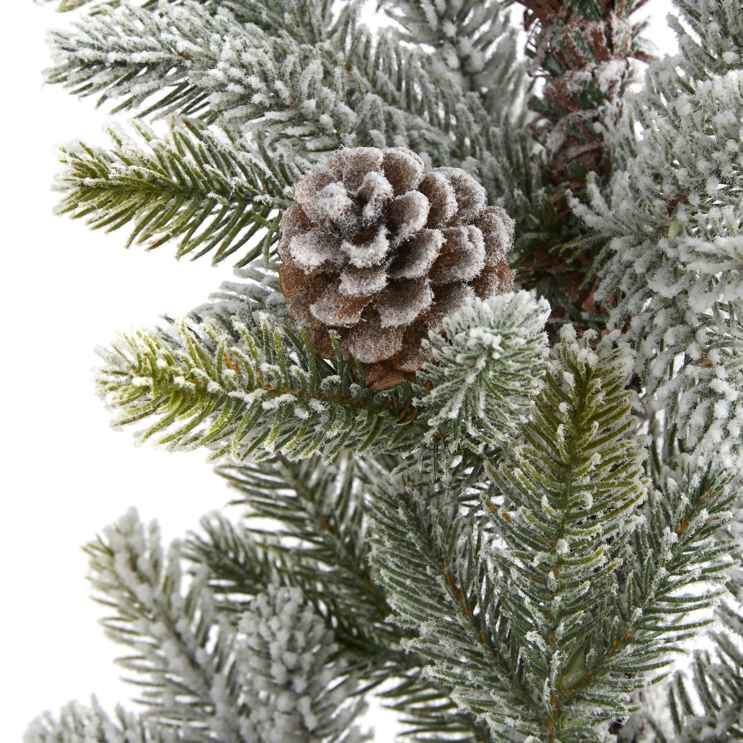 28” Flocked Artificial Christmas Tree with Pine Cones