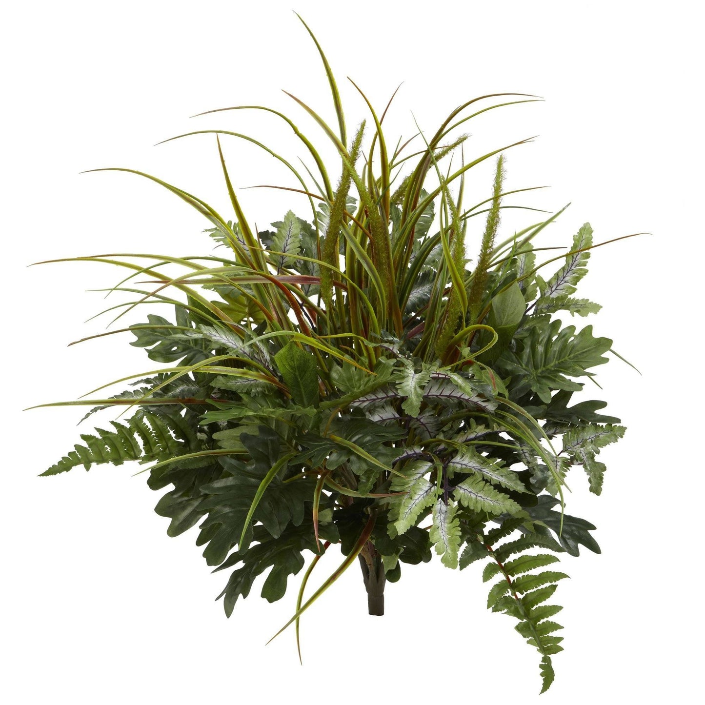 Planta artificial de 28" de hojas verdes mixtas (juego de 2)