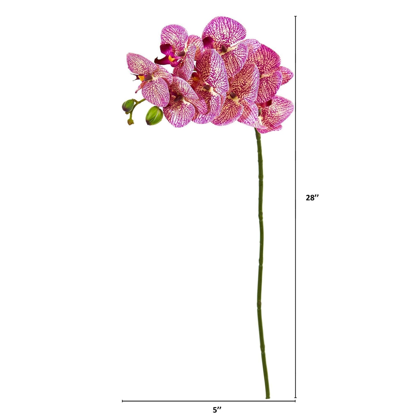 Tallo de flor artificial de orquídea Phalaenopsis de 28" (juego de 6)