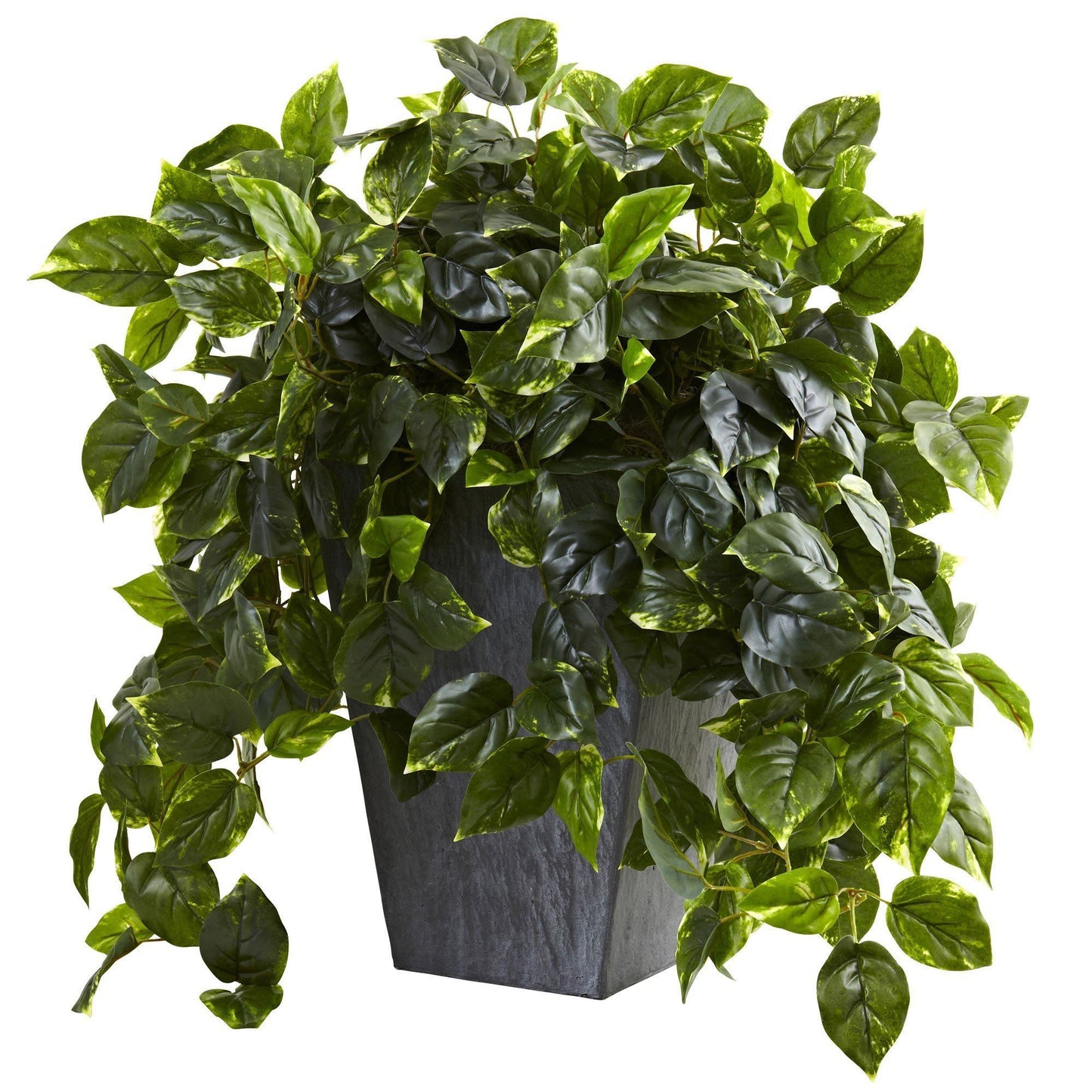 Pothos artificiel de 29 po dans une jardinière en ardoise résistante aux UV (intérieur/extérieur)