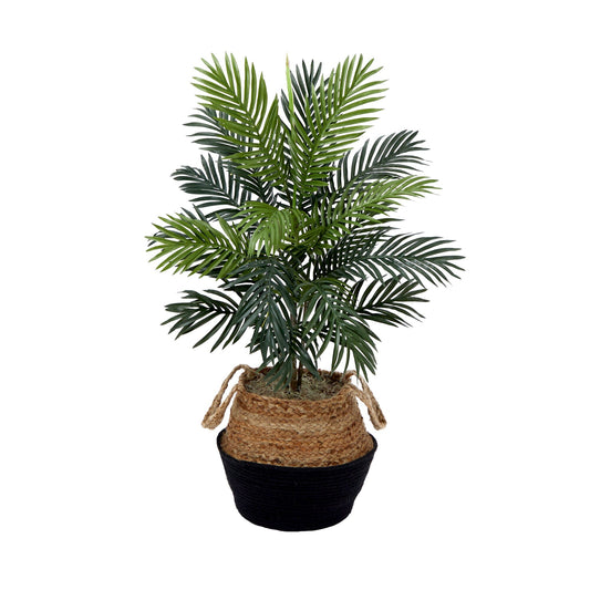 Palmera areca artificial de 3 pies con canasta de yute y algodón hecha a mano, kit de bricolaje