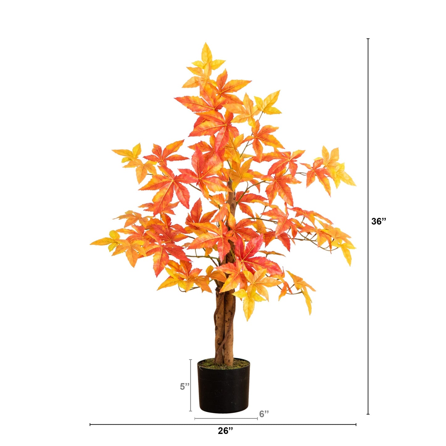 3’ Autumn Deluxe Maple Artificial Fall Tree