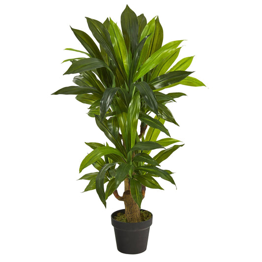 Planta artificial Dracaena de tallo de maíz de 3 pies (Real Touch)