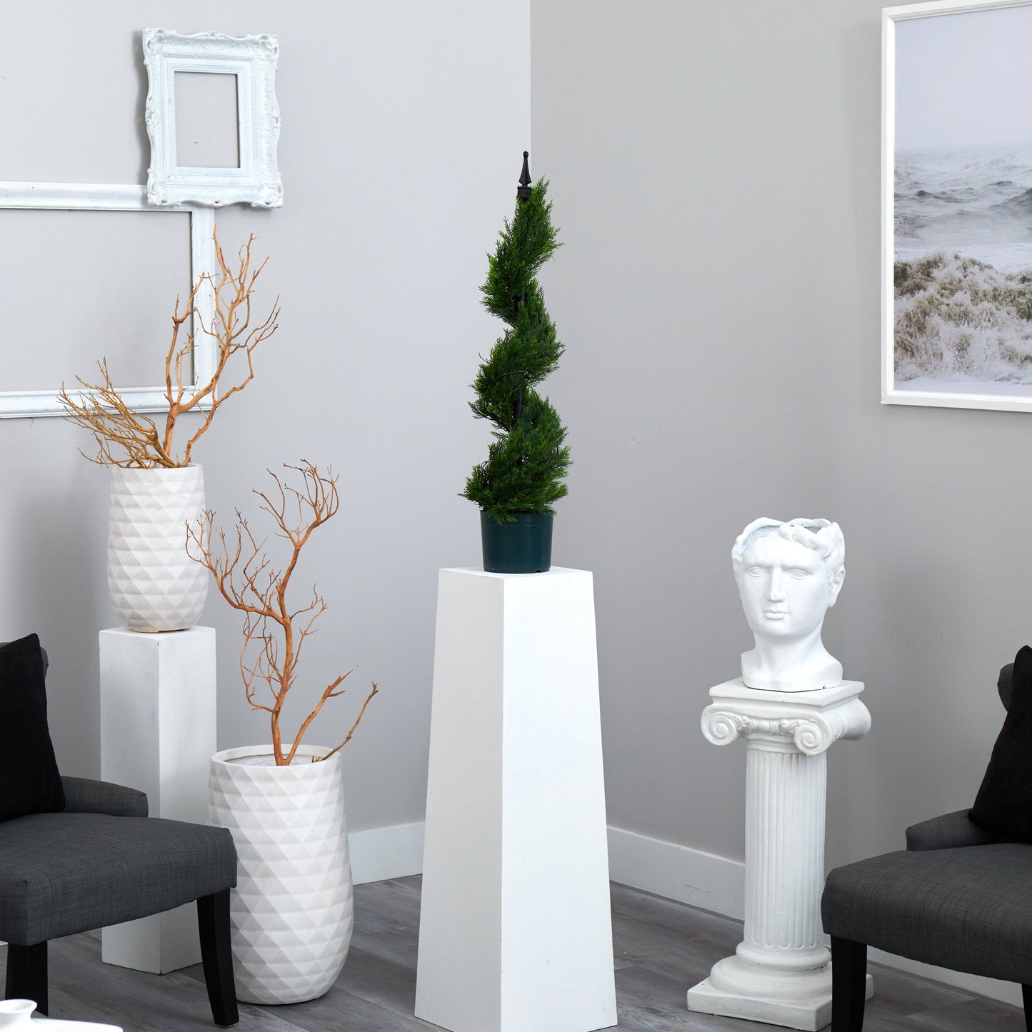 3' Cypress Spiral Topiary Artificial Tree