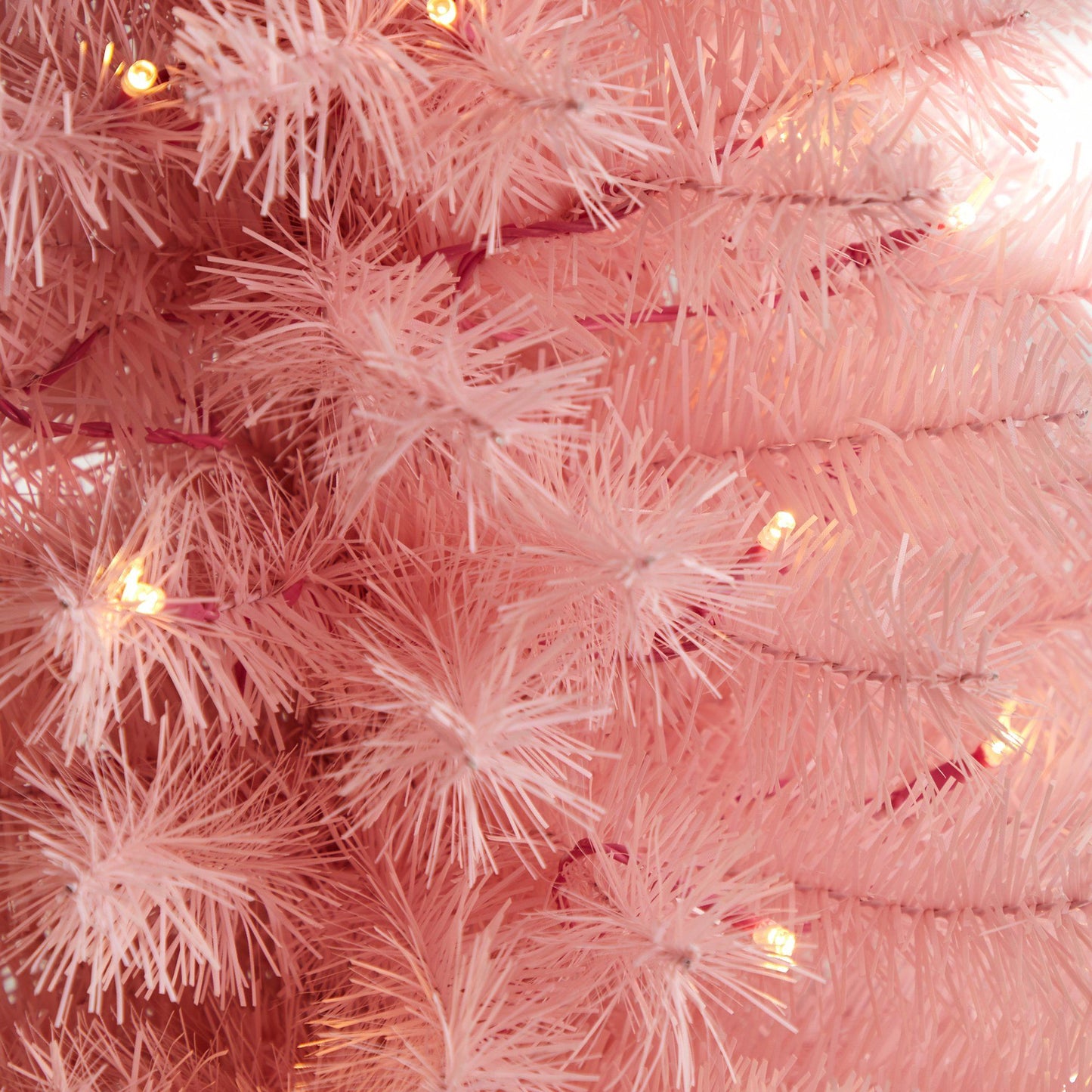 3’ Pink Artificial Christmas Tree with 50 LED Lights and 118 Bendable Branches - Pink - Nearly Natural