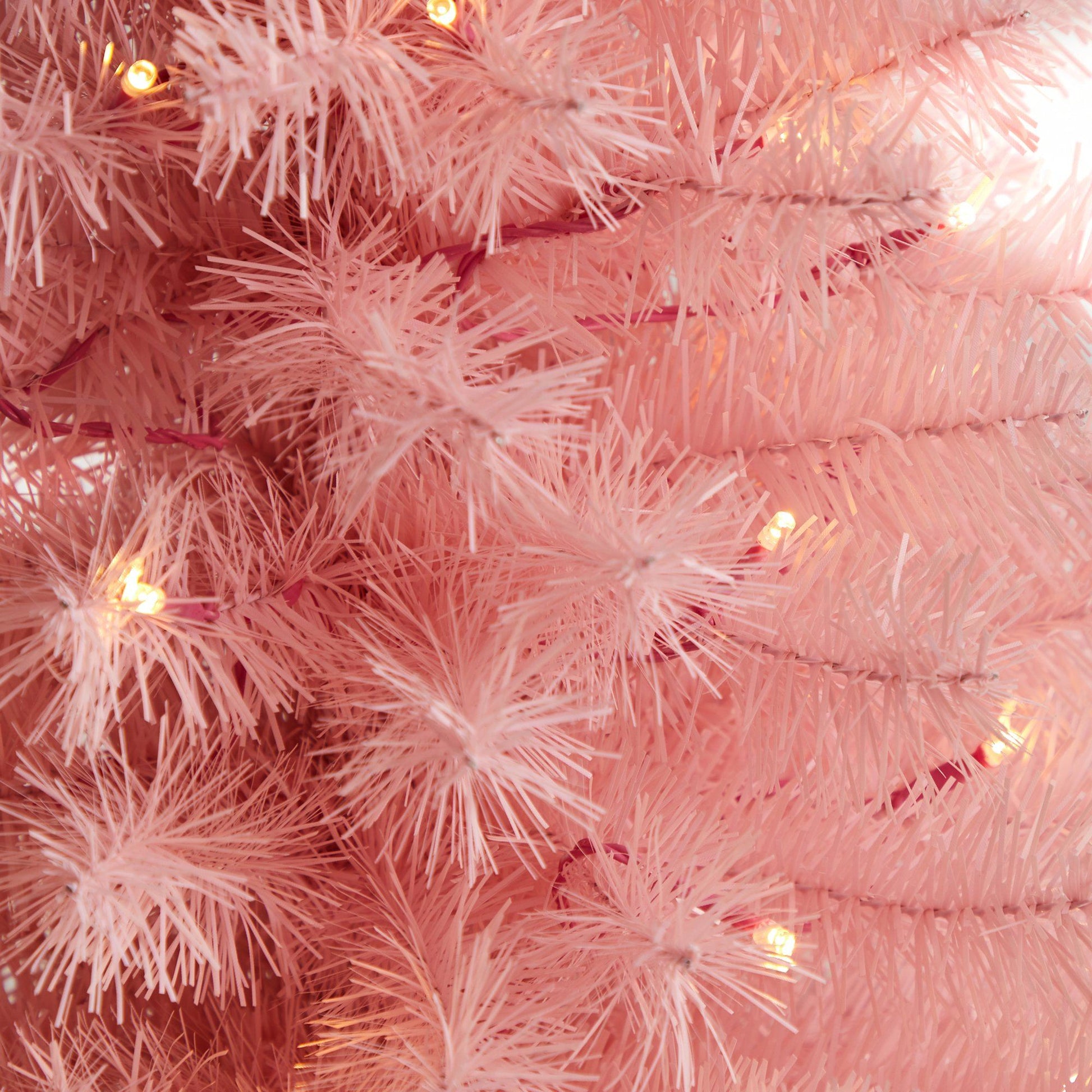 3’ Pink Artificial Christmas Tree with 50 LED Lights and 118 Bendable Branches - Pink - Nearly Natural