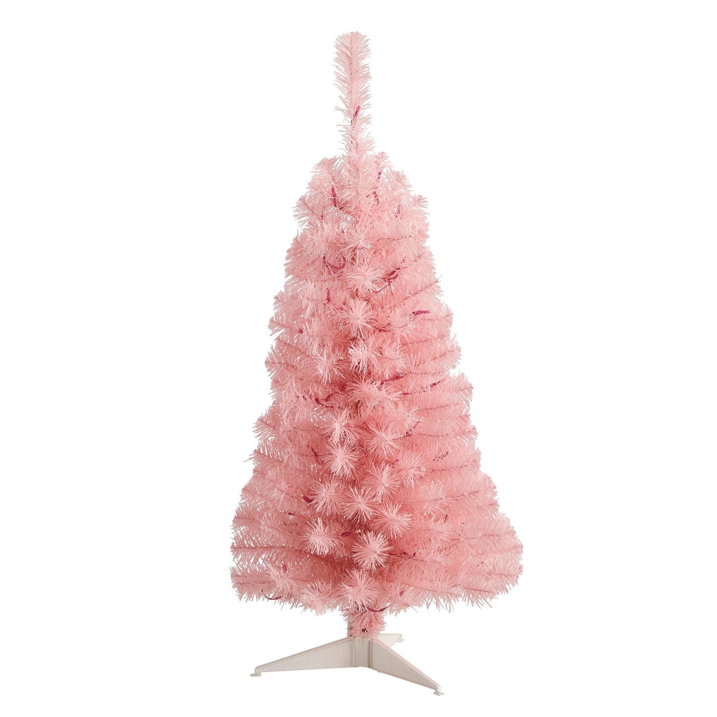 3’ Pink Artificial Christmas Tree with 50 LED Lights and 118 Bendable Branches - Pink - Nearly Natural