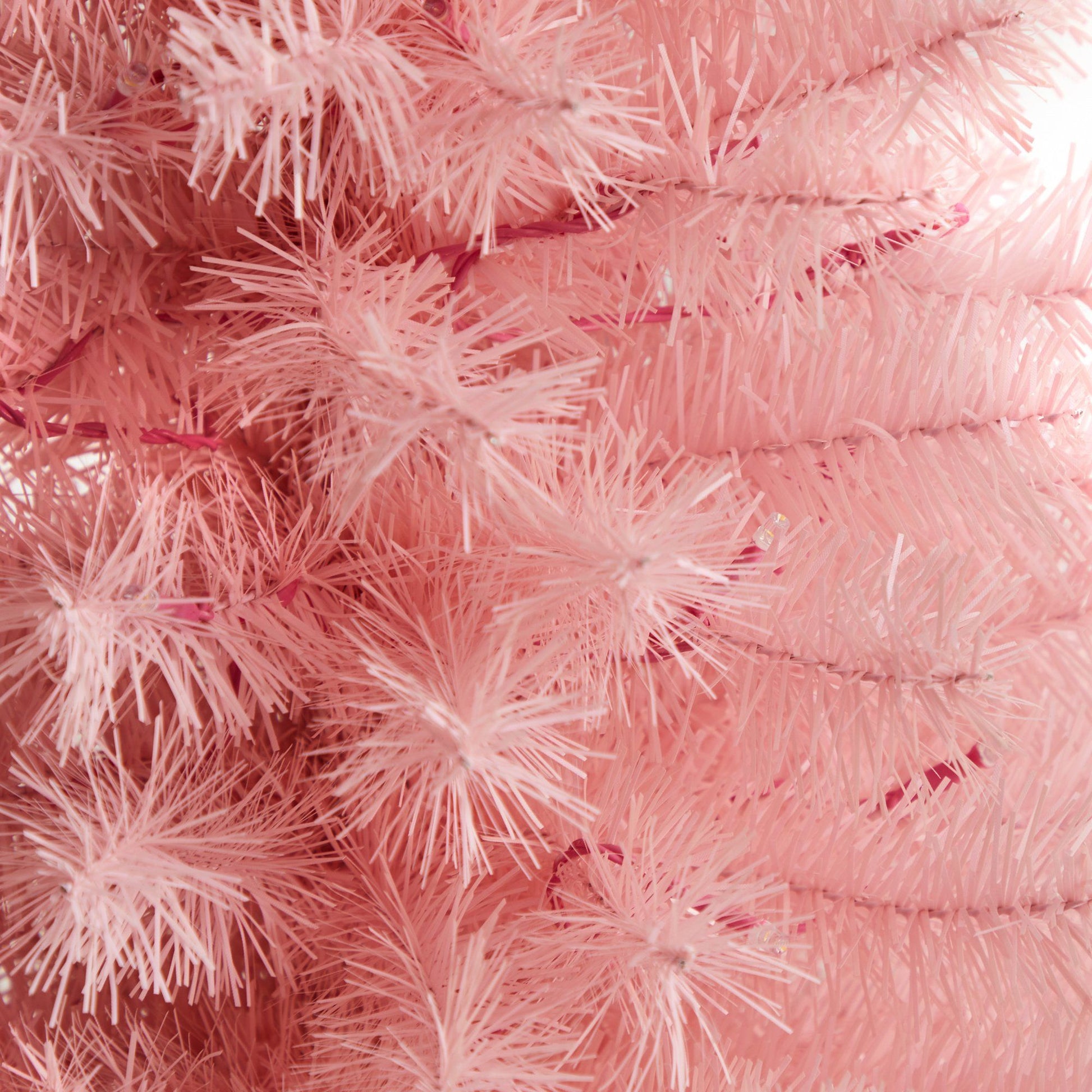 3’ Pink Artificial Christmas Tree with 50 LED Lights and 118 Bendable Branches - Pink - Nearly Natural