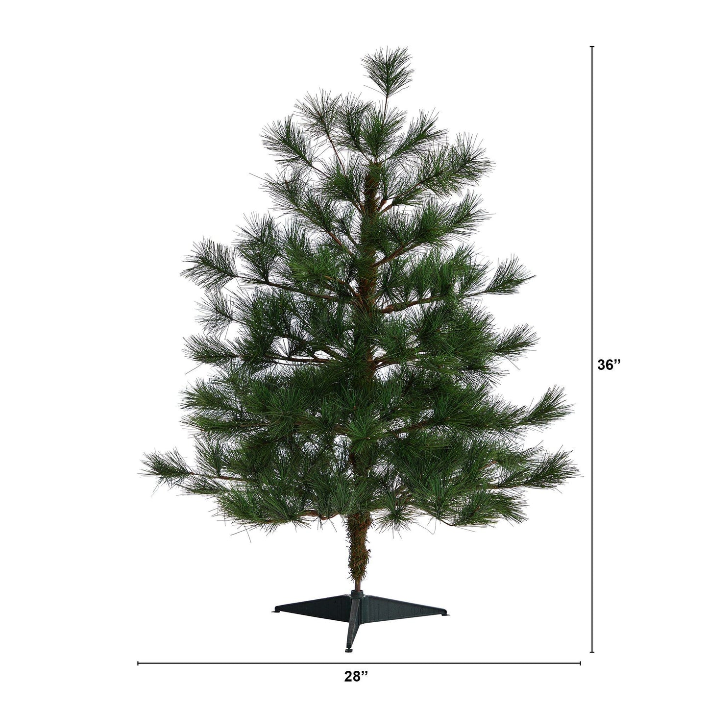 Árbol de Navidad artificial de pino mixto Yukon de 3 pies con 213 ramas flexibles