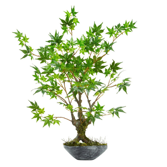 Árbol bonsái artificial de arce de 30" en maceta