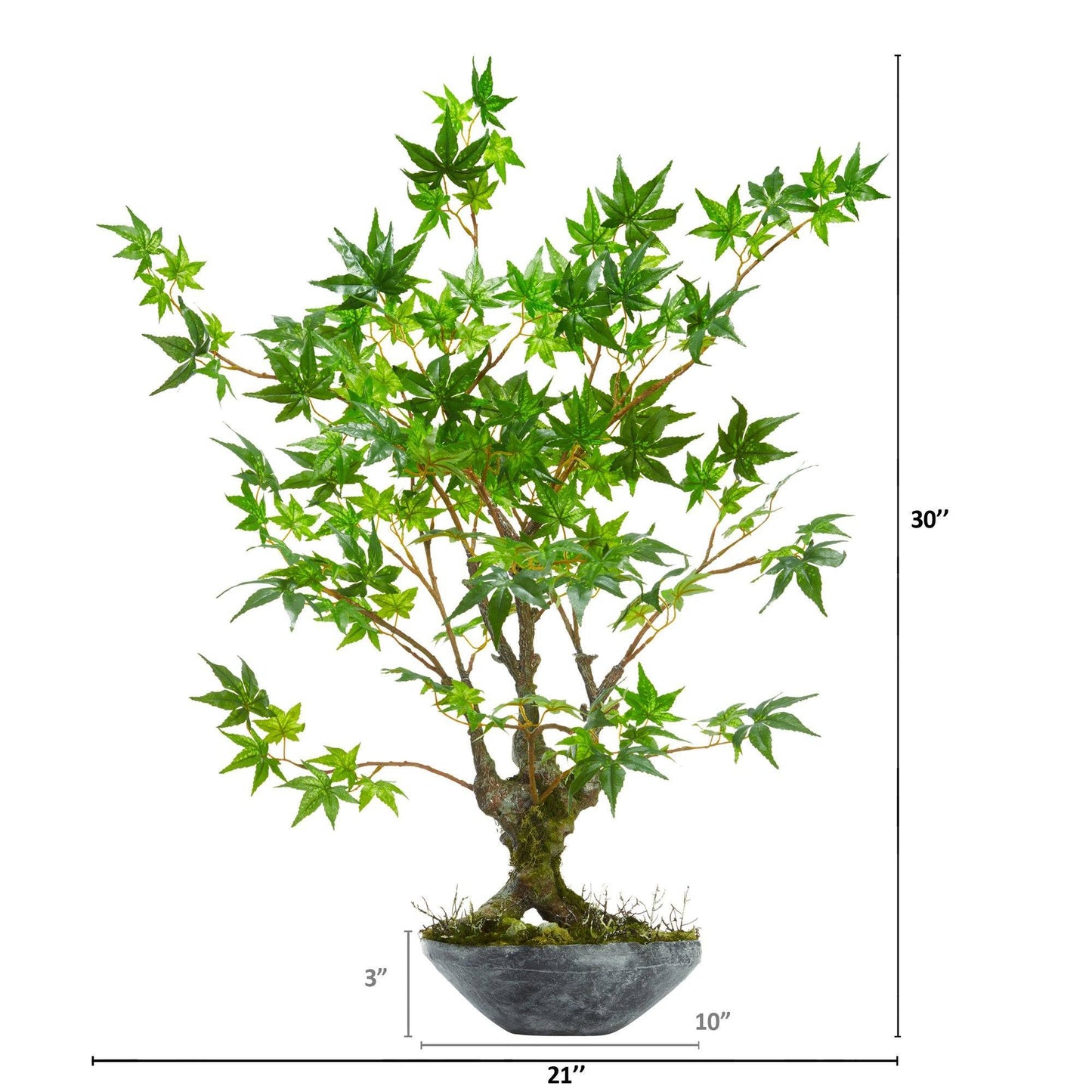 Árbol bonsái artificial de arce de 30" en maceta