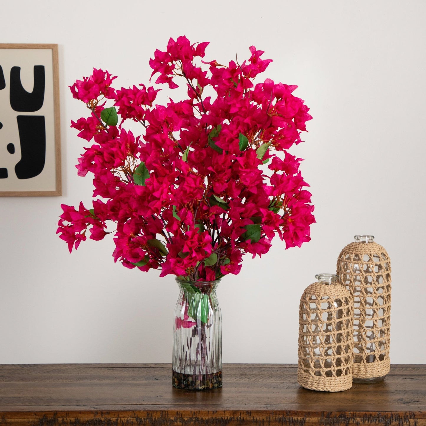 31” Artificial Pink Bougainvillea Arrangement in Vase