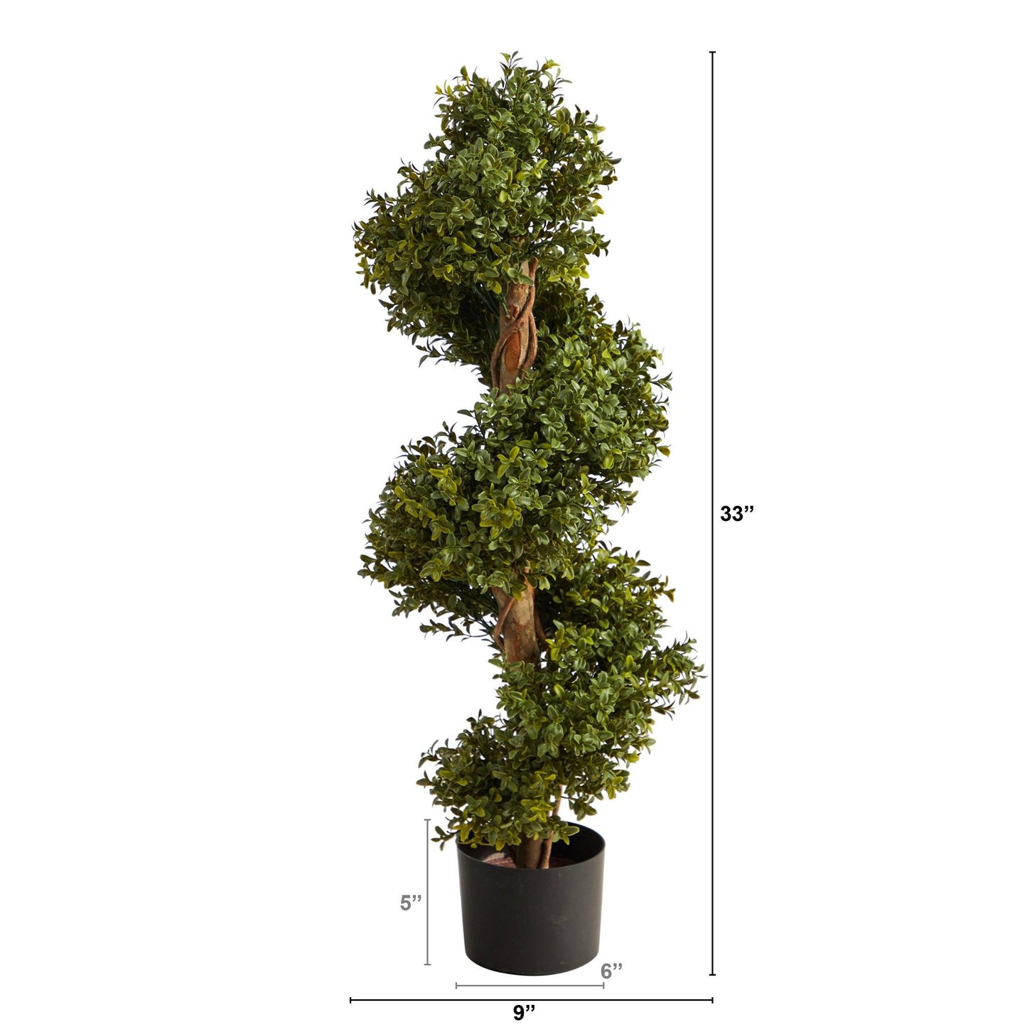 Árbol artificial en espiral de boj de 33" (interior/exterior)