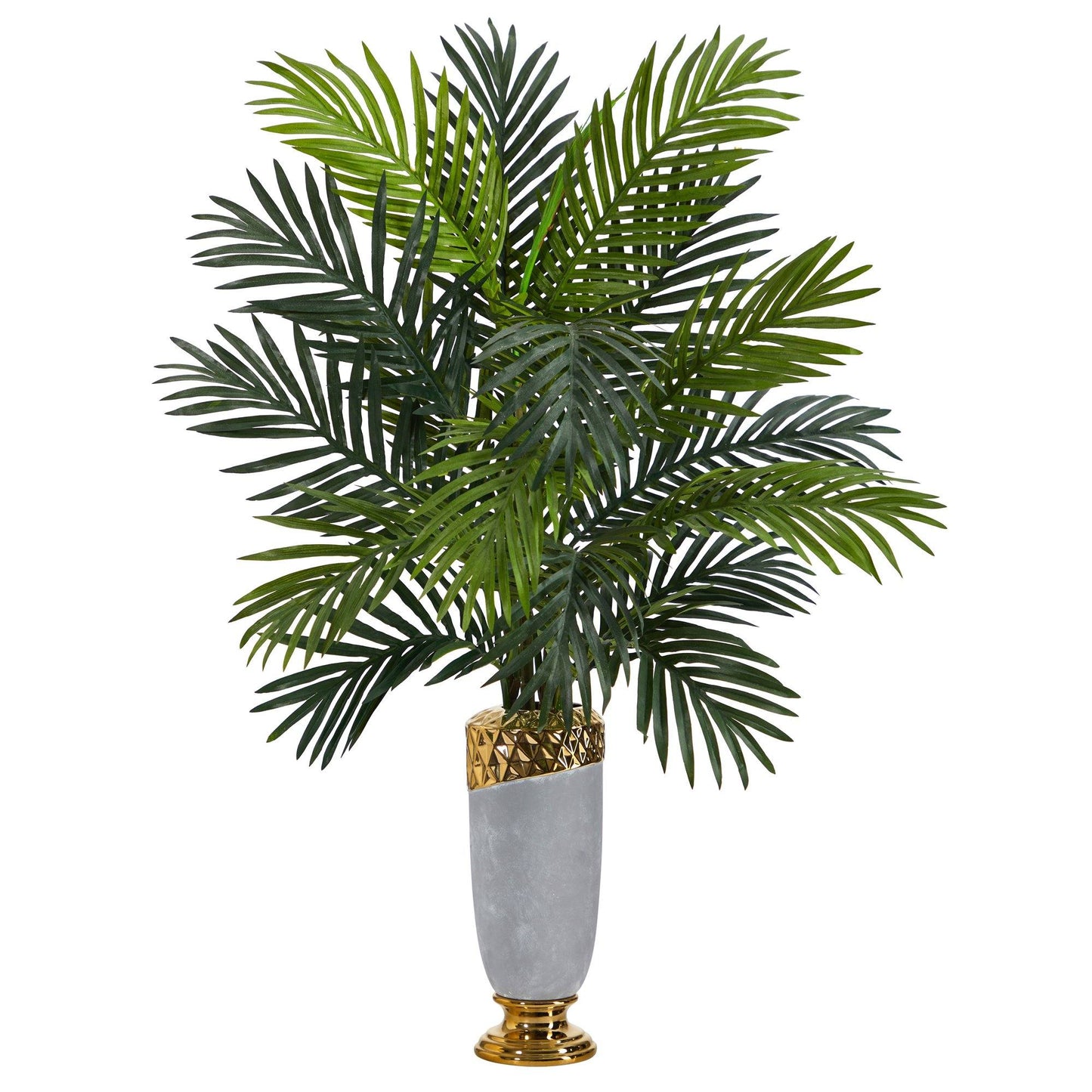 Planta artificial de palma areca de 34” en macetero de diseño