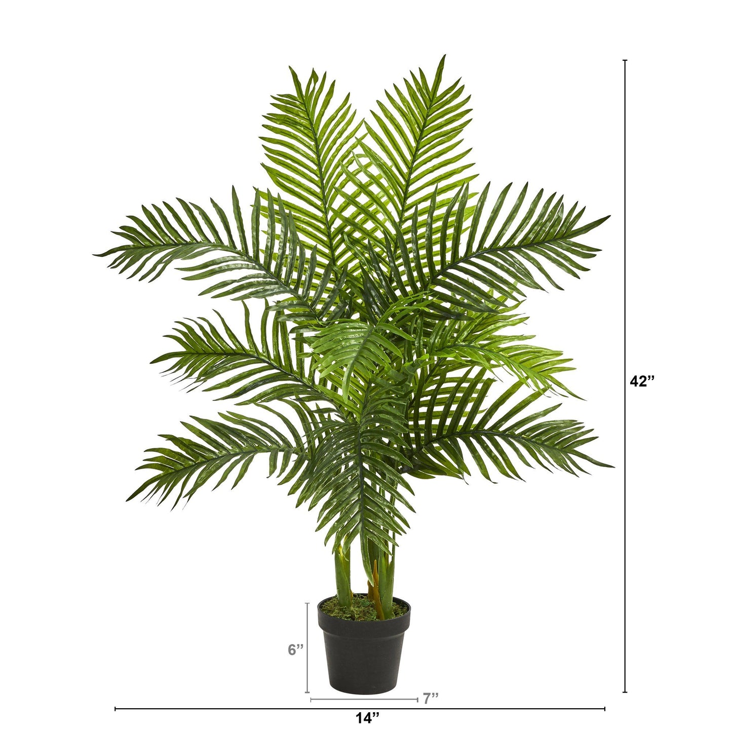 Palmera artificial de areca de 3,5 pies (tacto real)