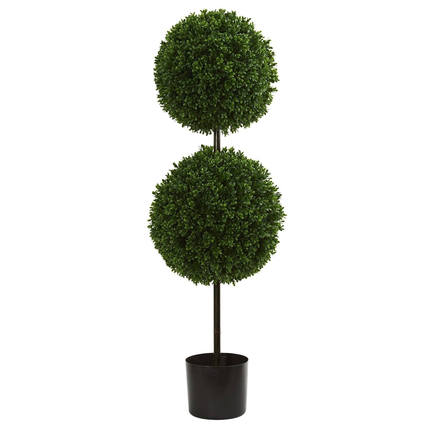 Arbre topiaire artificiel à double boule de buis de 3,5 pi résistant aux UV (intérieur/extérieur)