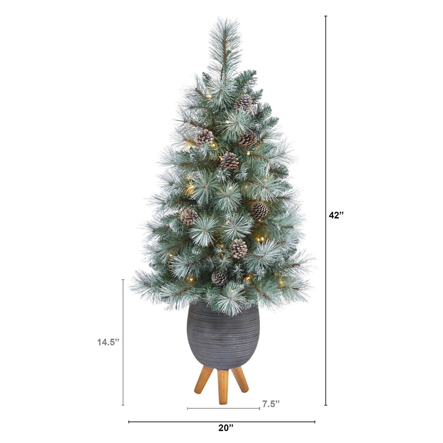 Árbol de Navidad artificial de pino de montaña de Columbia Británica con punta esmerilada de 3,5 pies