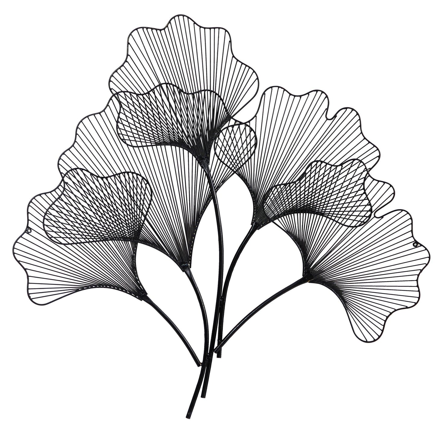 35” Modern Ginkgo Leaf Metal Wall Art Decor