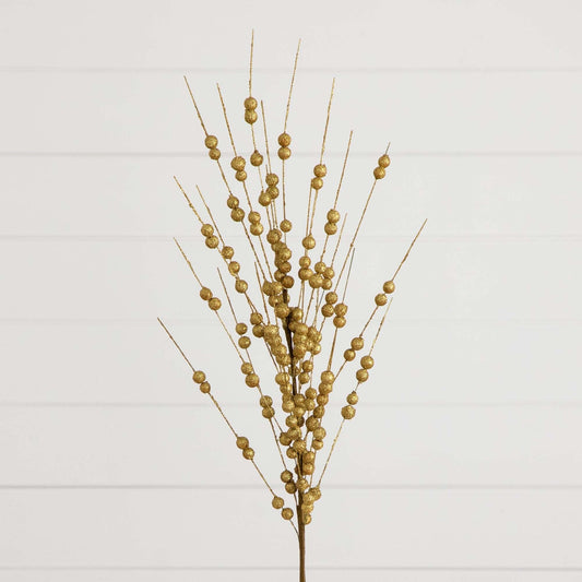 36" Artificial Gold Berry Stem - Set of 3