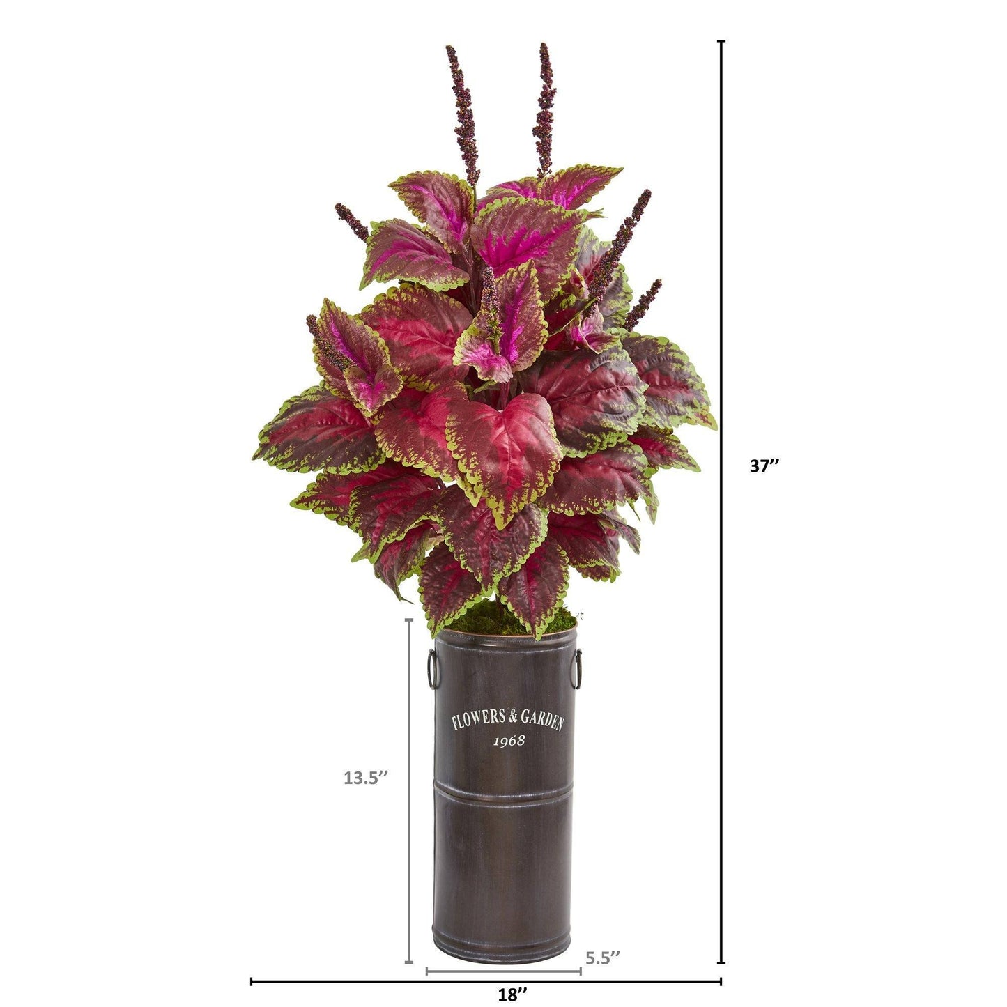 Planta artificial Coleus de 37” en macetero decorativo