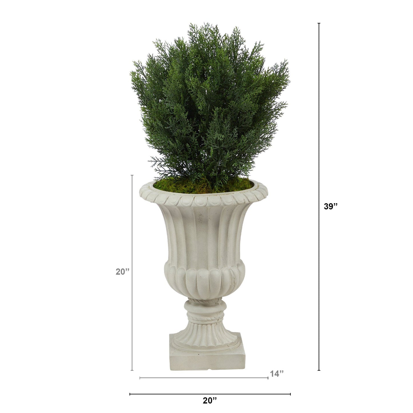 39” Cedar Artificial Tree in Sand Finished Urn (Indoor/Outdoor)