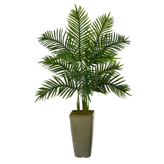 4’ Areca Palm Artificial Tree in Green Planter (Real Touch)