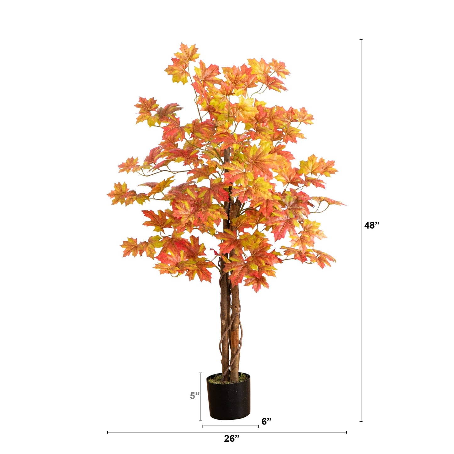 4’ Artificial Deluxe Fall Maple Tree