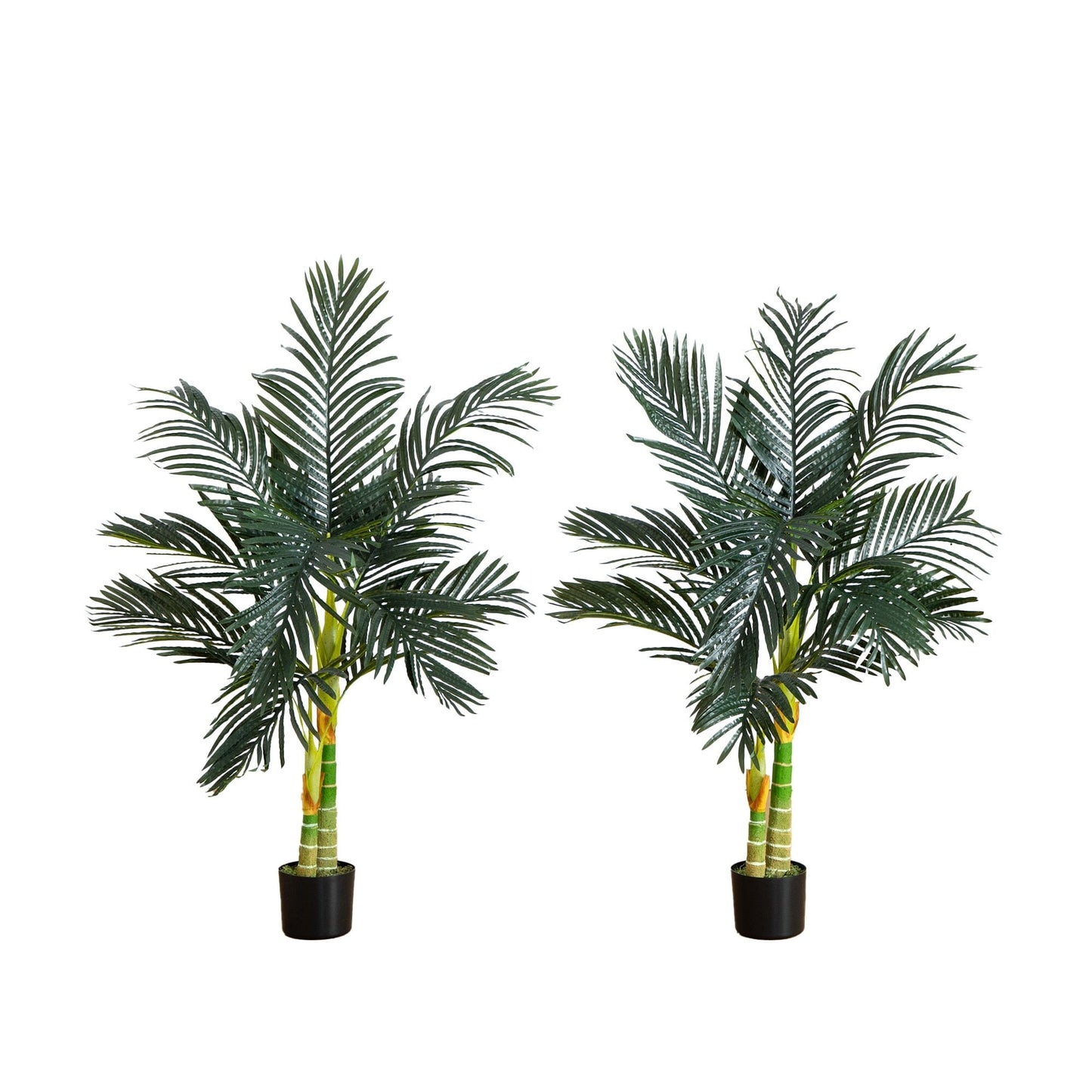 4’ Artificial Double Stalk Golden Cane Palm Tree-  Set of 2