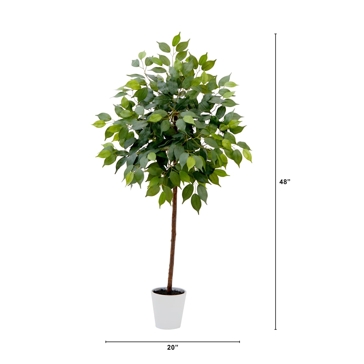 Ficus artificial de 4 pies con jardinera decorativa