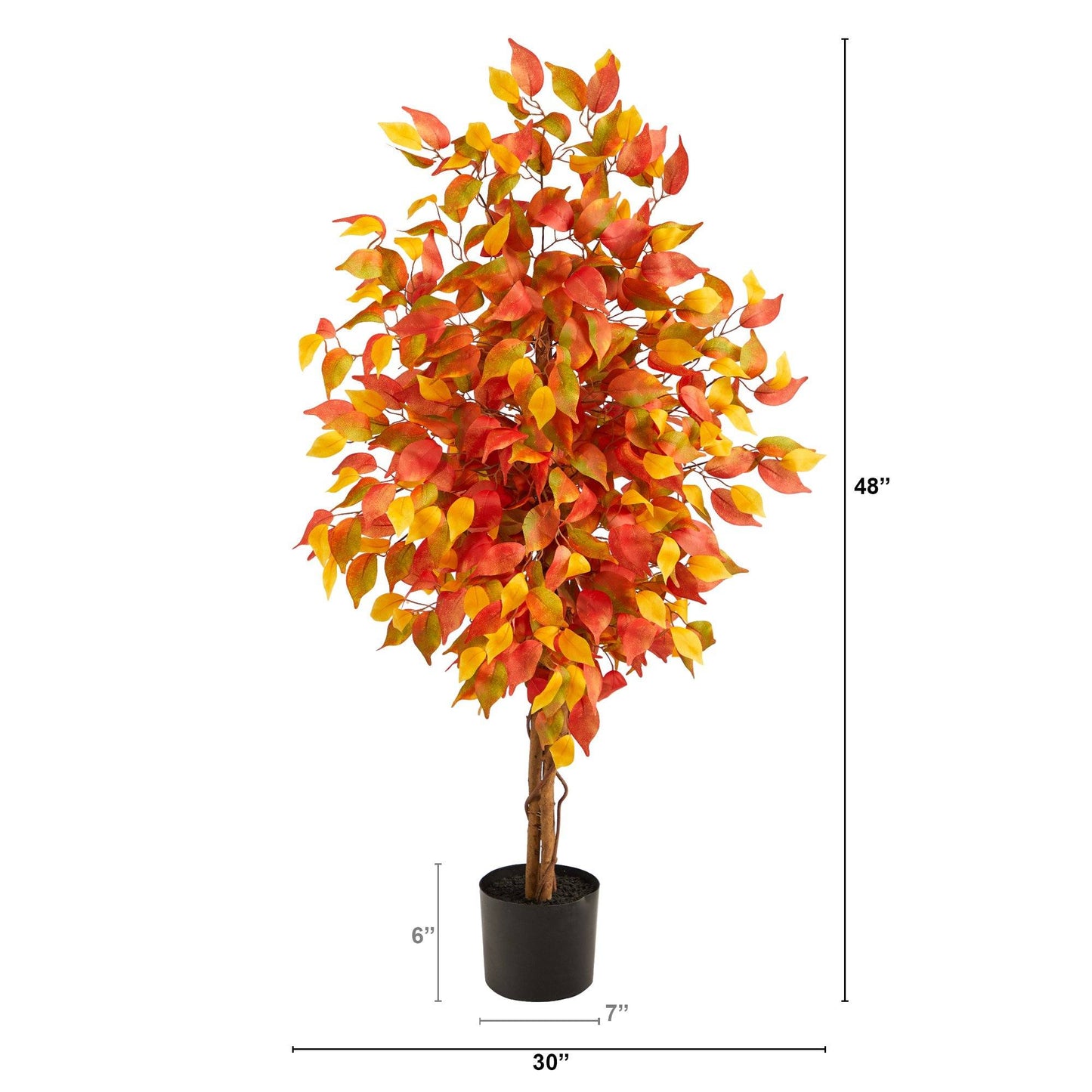 Ficus otoñal artificial de 4 pies